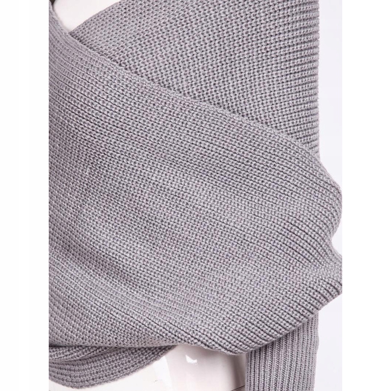 MODNY CIEPŁY SWETER PONCZO SZAL NARZUTKA KOLORY Wzór dominujący bez wzoru