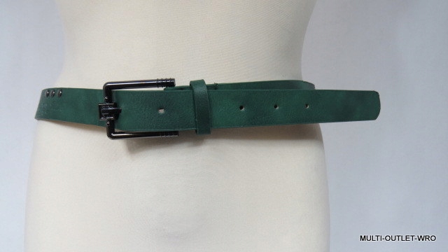 

Hit Pasek zielony srebrna klamra Pas Fashion Jeans