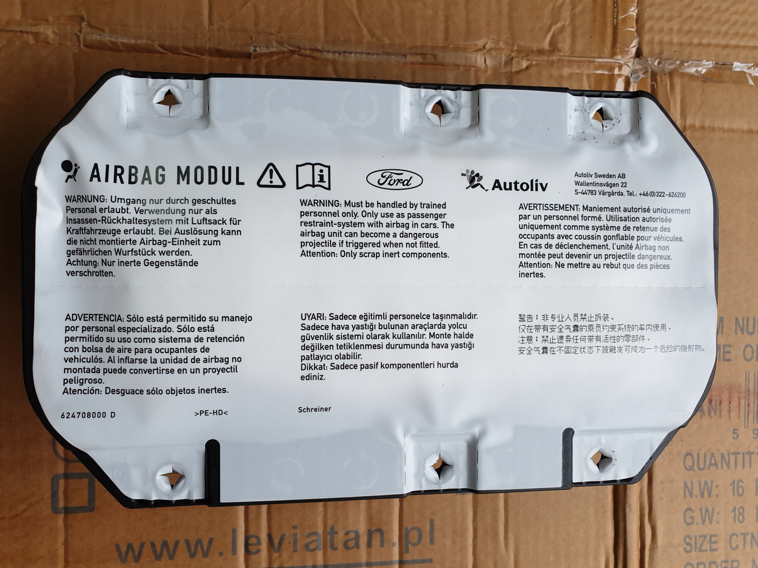 Poduszka pasażera AIRBAG Ford C-Max MK2 Kuga MK2 ORYGINAŁ
