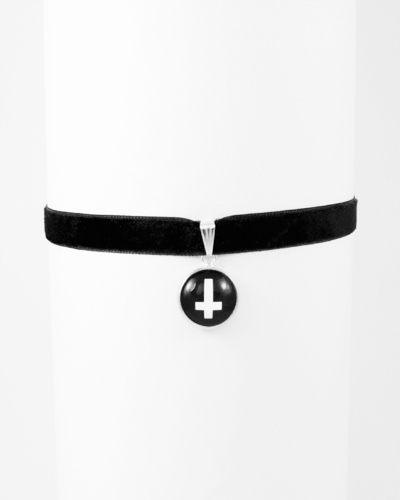 choker KRZYŻ czarny dusik naszyjnik goth gothic Długość całkowita 30 cm