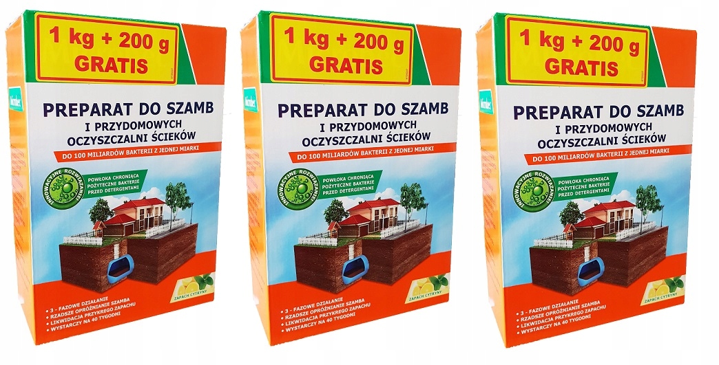 

3x Microbec Ultra Bakterie Do Szamb 1kg+200gGRATIS