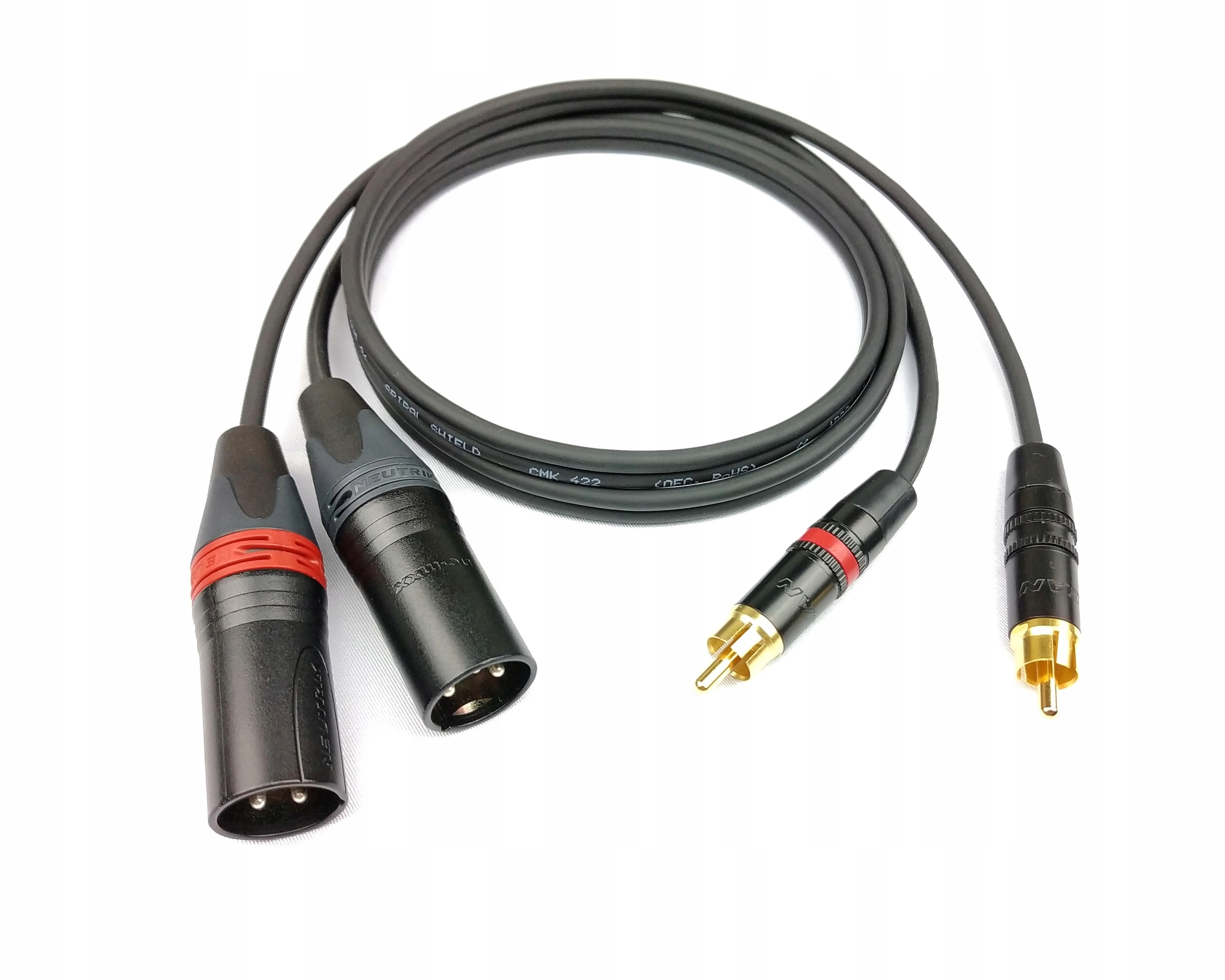 

Cordial Kabel Przewód 2x Xlr Męski Rca Neutrik 1 m