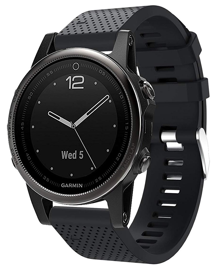 CZARNY Silikonowy Pasek Garmin FENIX 5S QuickFit Marka Garmin