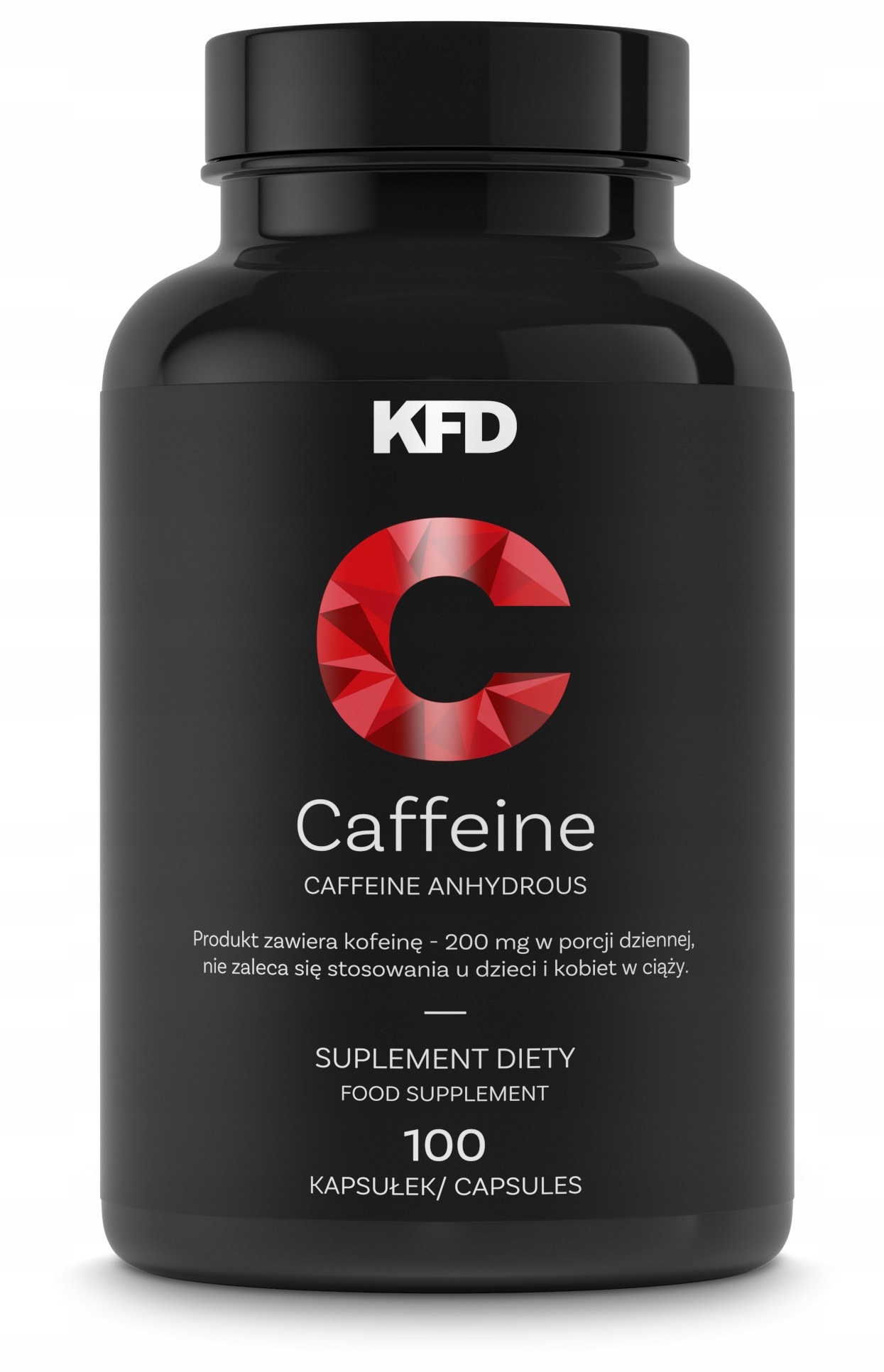 KFD CAFFEINE - KOFEINA - 200 mg - 100 kapsułek