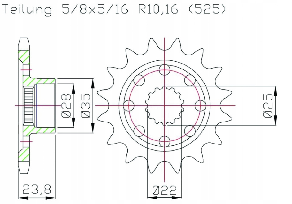 Přední ozubené kolo MV Agusta F3 800 14-19 Nové