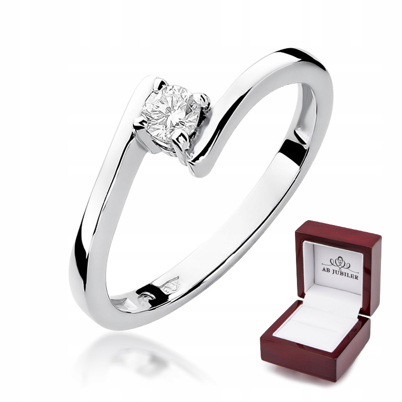 

Pierścionek Białe Złoto 585 Brylant 0,15ct Prezent