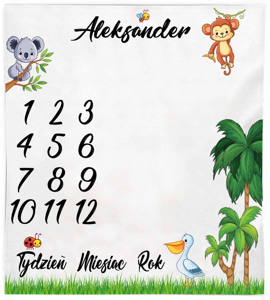 

Kocyk do Zdjęć Foto Dla Dziecka z Imieniem 110x100