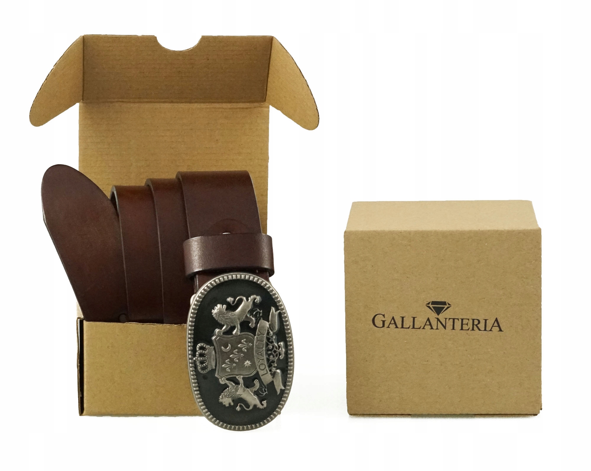 PASEK DO SPODNI 4CM SKÓRZANY BRĄZOWY LOYALTY 105 Płeć uniseks