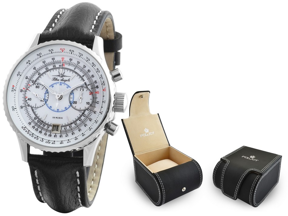 Hodinky Poljot Chronograph Blue Angels Bílé 3133