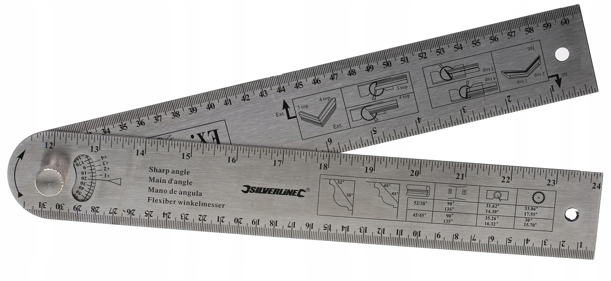 

Kątownik Kątomierz Nastawny Stolarski 600 mm