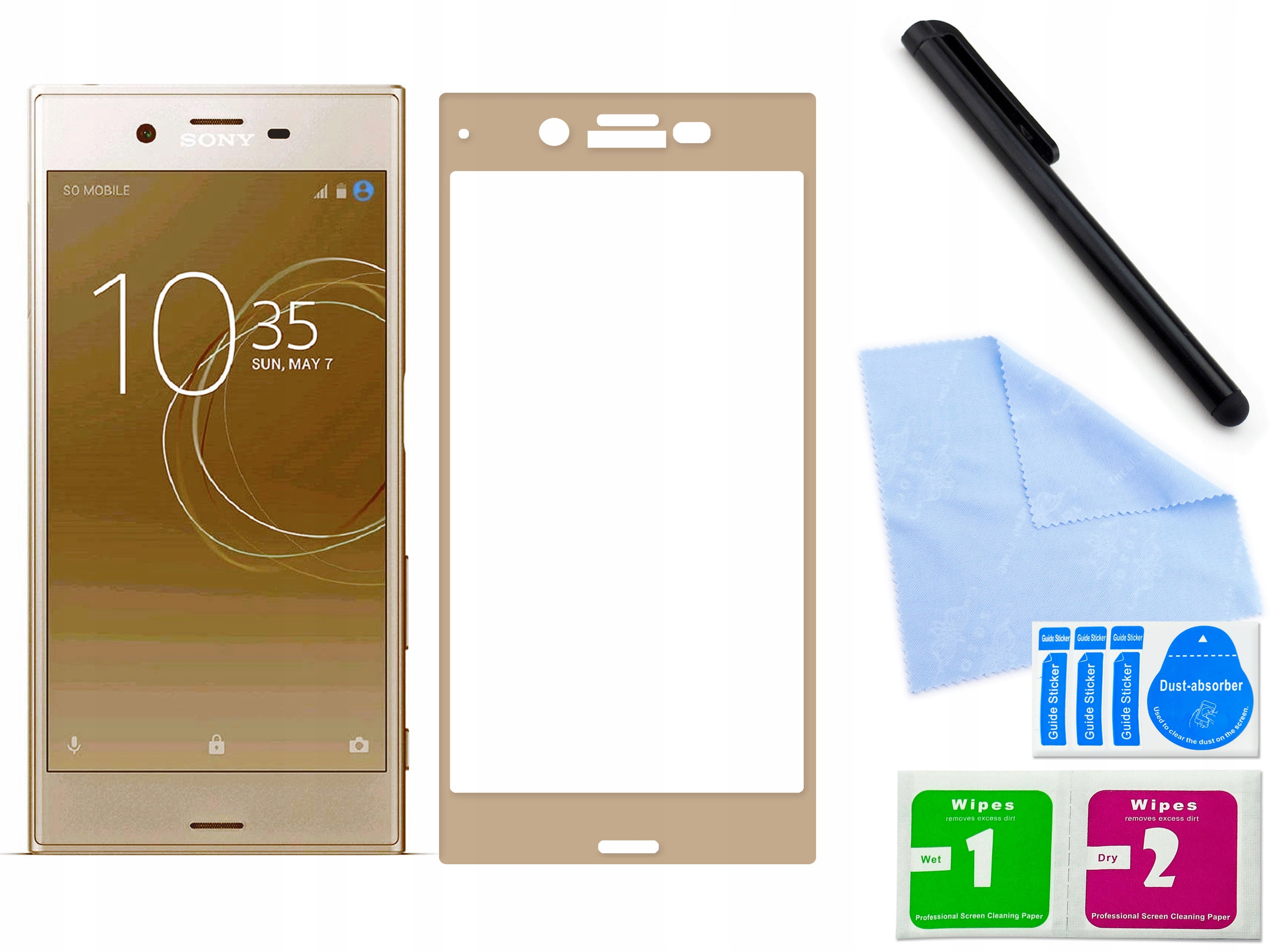 

Szkło hartowane 3D, do Sony Xperia XZs G8231 Złoty