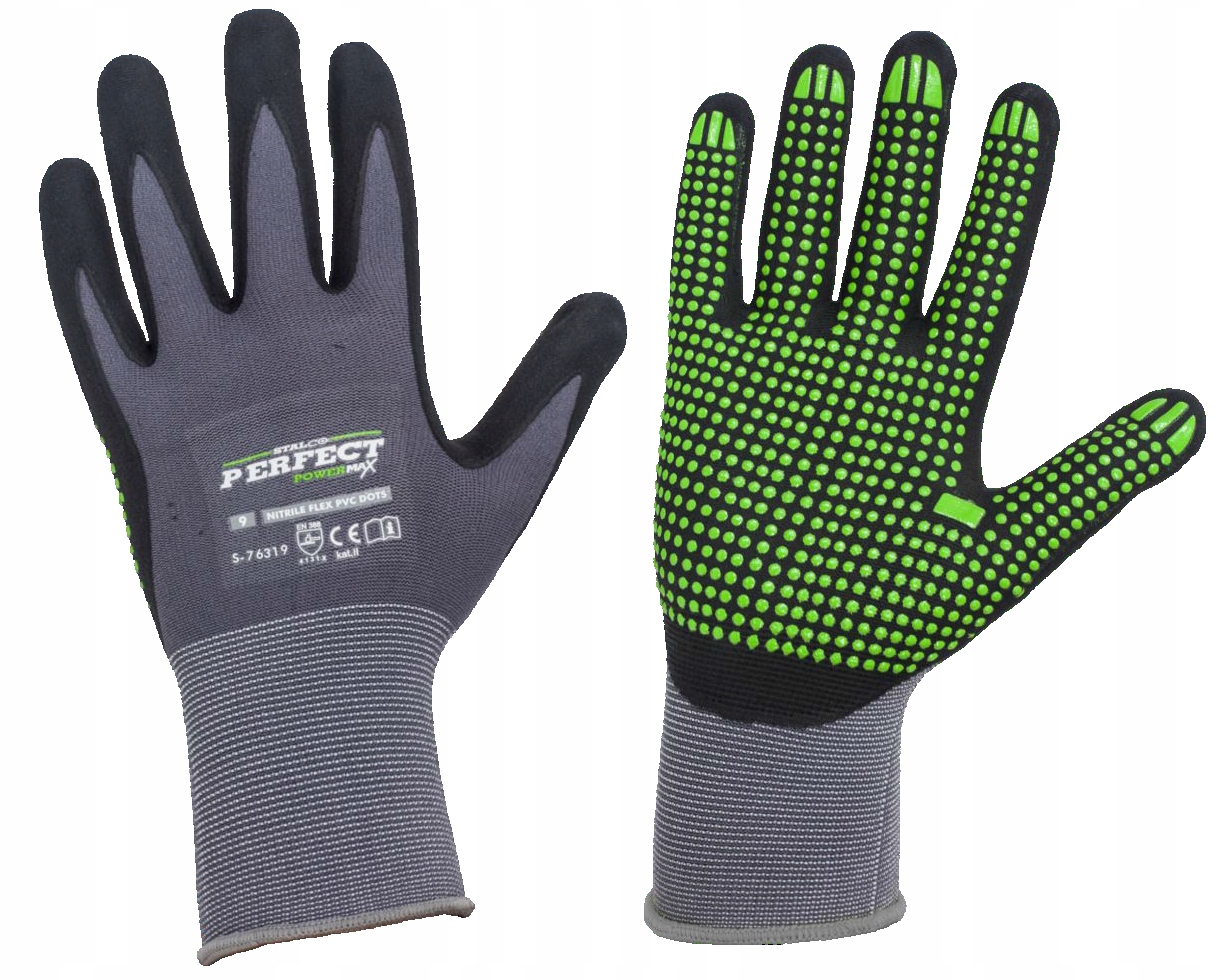 

Rękawice Robocze Nitrile Flex Pcv Dots 9 Stalco