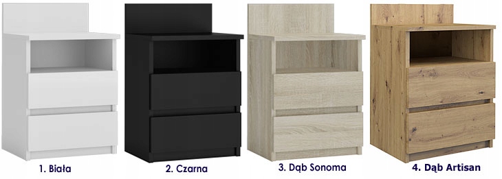 SZAFKA NOCNA == DO SYPIALNI 2 SZUFLADY DĄB ARTISAN Głębokość mebla 32 cm