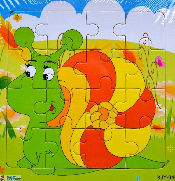 

Edukacyjne Puzzle Drewniane 16 elementów Ślimak