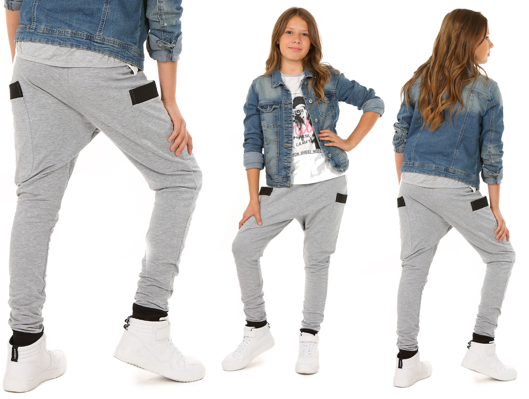 

Spodnie dresowe Baggy, bojówki - 122 Szary