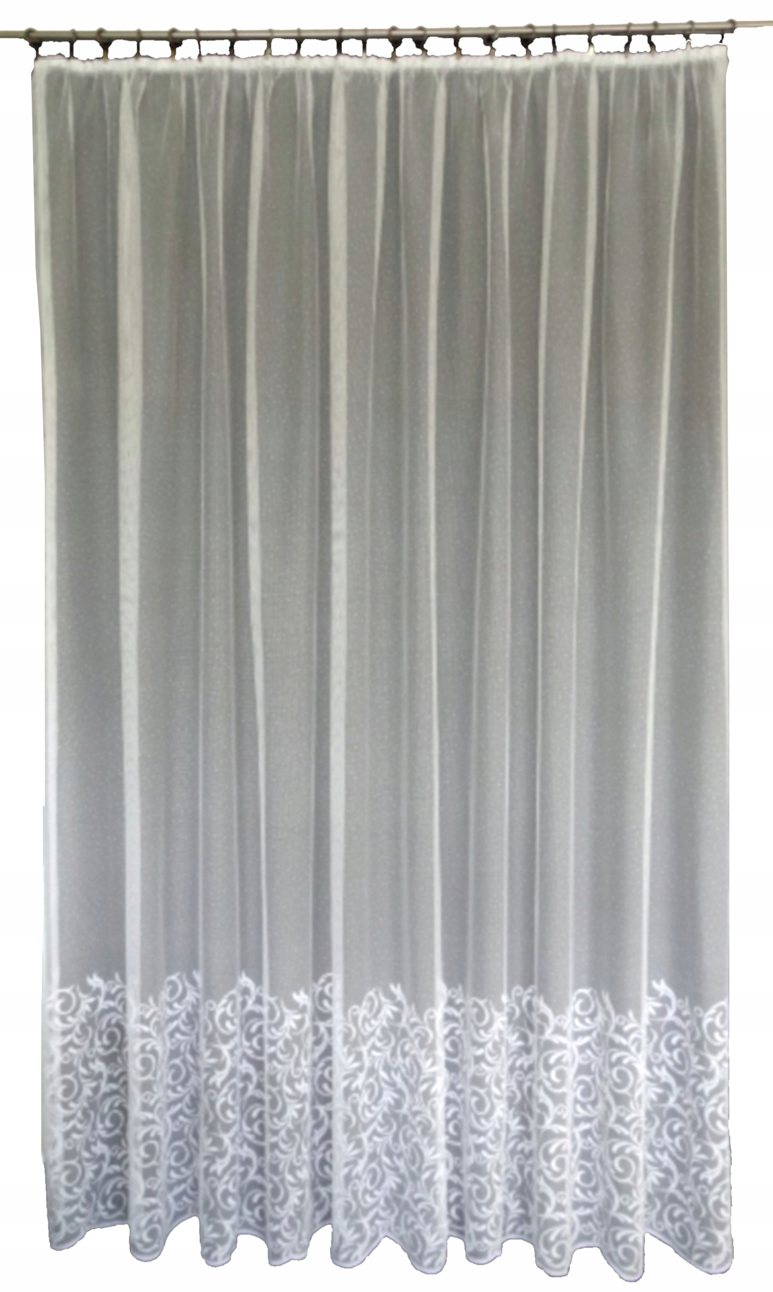 Mg Záclona žakárová páska 401 Bílá 300X250 hotová s páskou