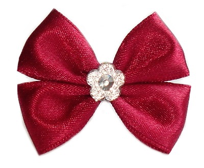 

Kokardki Z Diamencikiem Na Gumkach Bordowe XP49