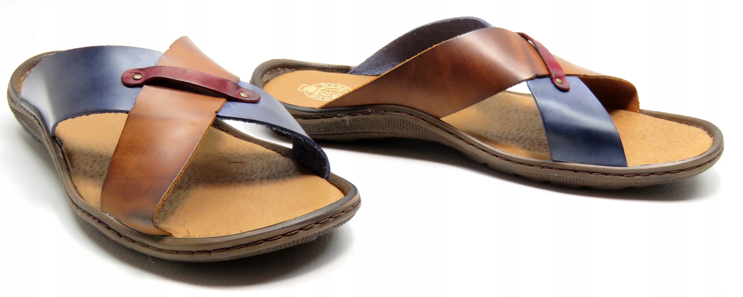 022 b+N modne klapki męskie POLSKIE skóra r.44 Rozmiar 44