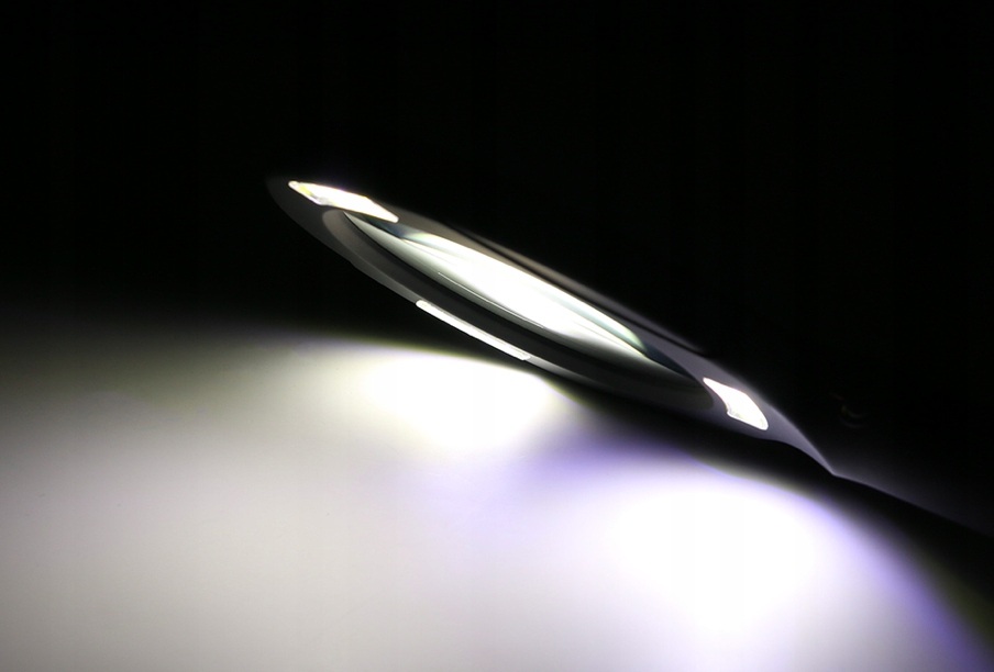 LUPA SZKLANA PODŚWIETLANA LED COB 3X SZKŁO