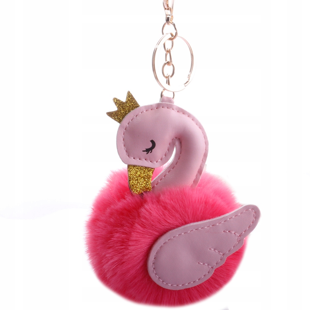 

Pompon Łabądź Keychain Brelok Futerko Nowość !