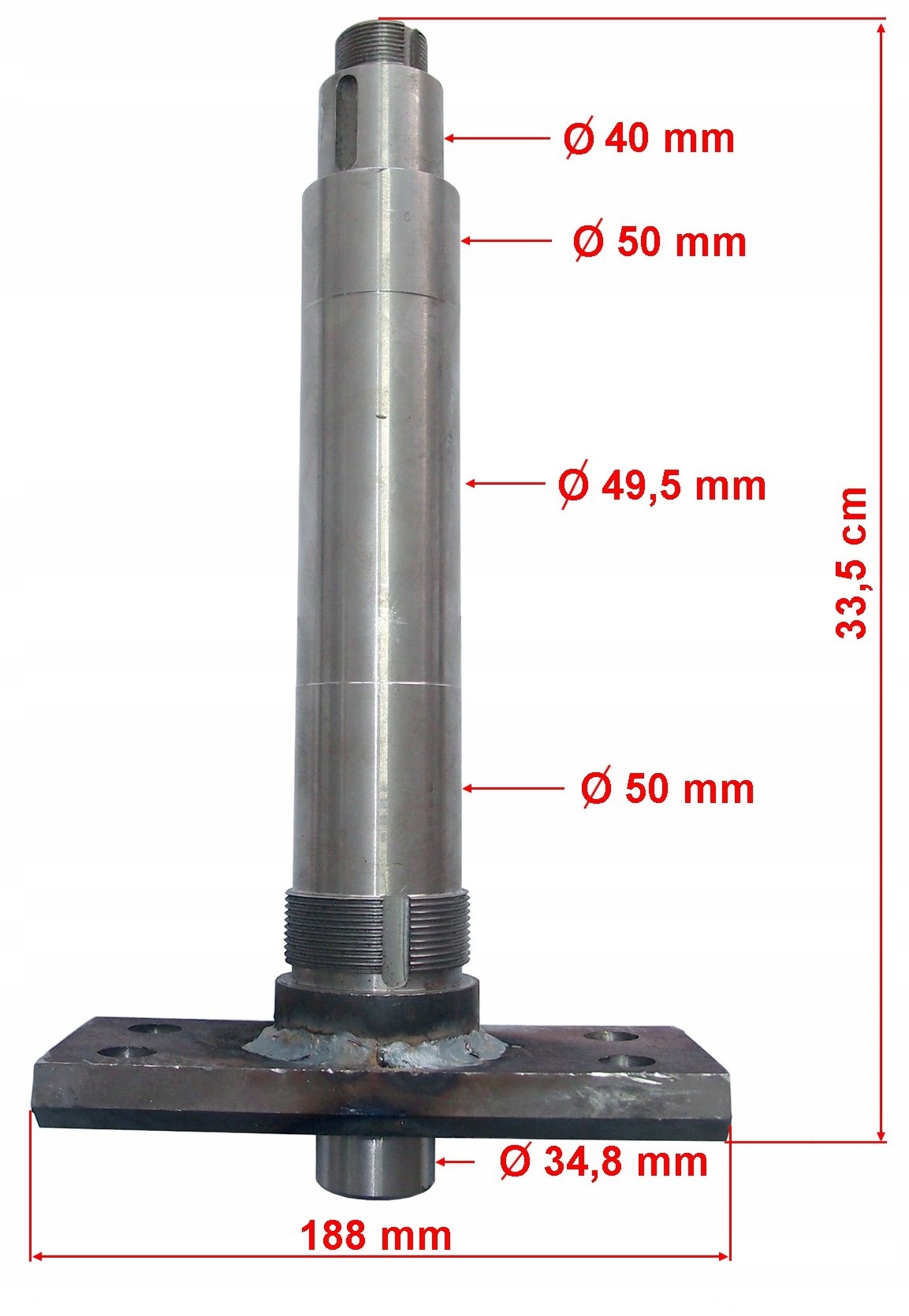 168-RZ-3 - Сварной вал, вал редуктора для газонокосилки RZ-3