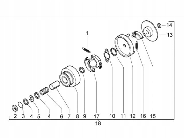 SPRZĘGŁO SZCZĘKI OKŁADZINY PIAGGIO CIAO SI BRAVO Numer katalogowy części 5570-CM