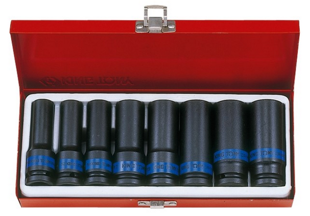 Rázové Nástavce Dlhé 1/2 12-24 mm 6KT King Tony 8ks 4410MP01
