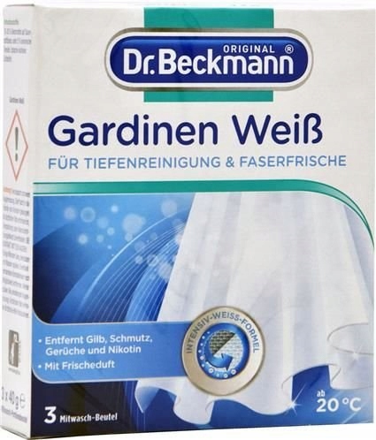 

Niemiecki Dr Beckmann Gardinen Weiss 3x40g