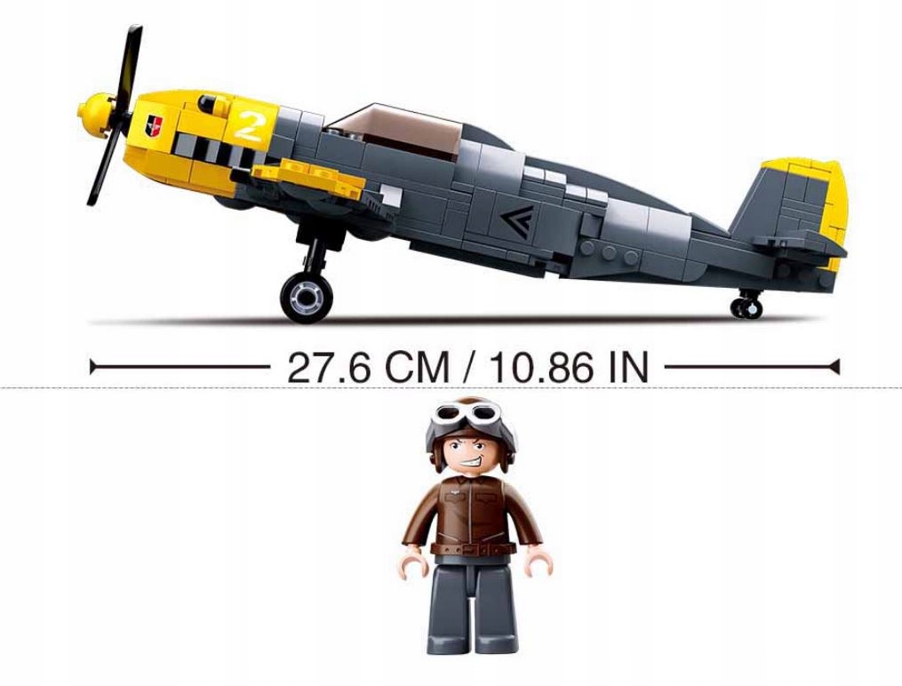 KLOCKI SLUBAN MYŚLIWIEC BF109 SAMOLOT WOJSKO 289EL Marka Sluban