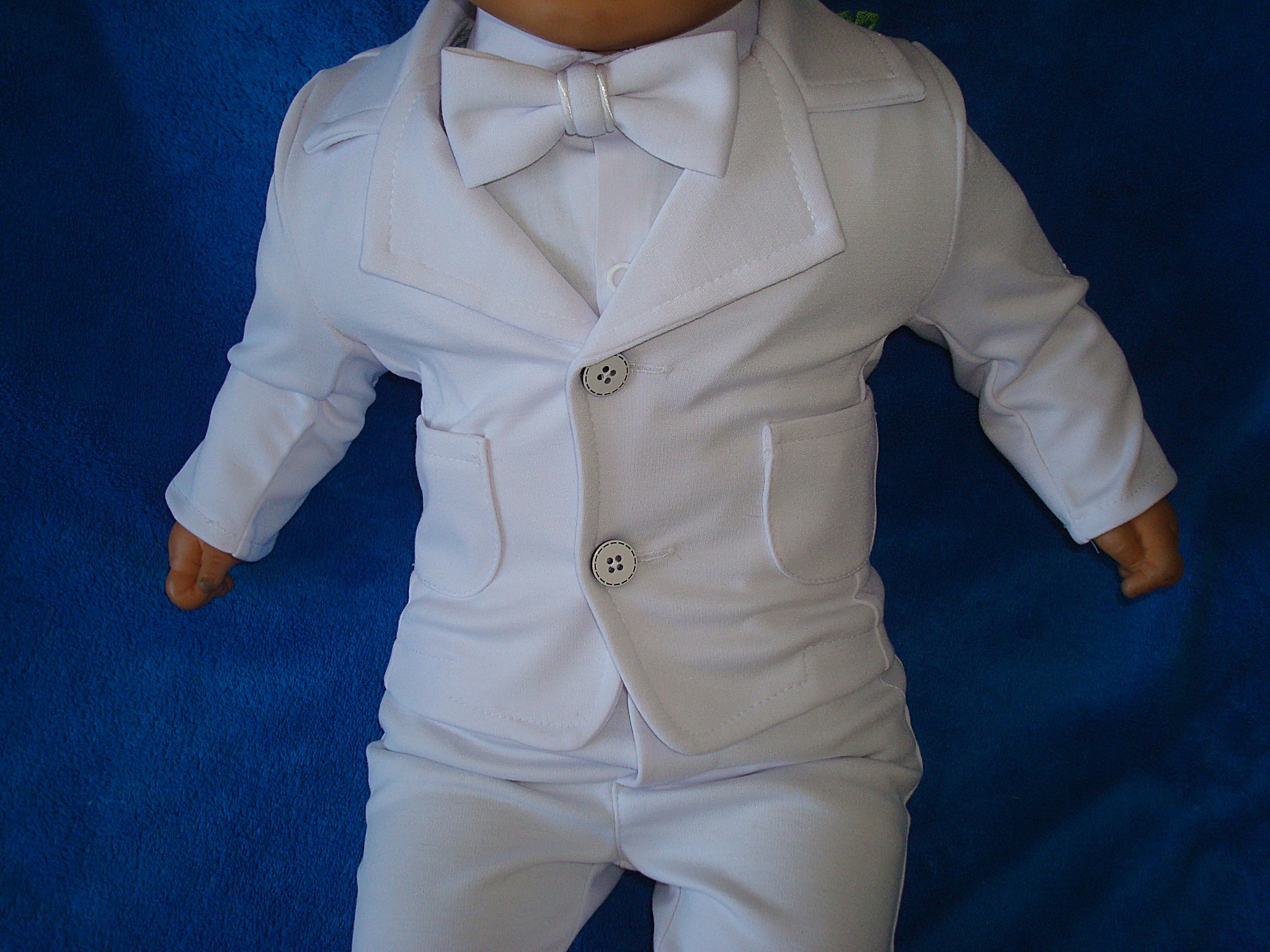 BAWEŁNA MARYNARKA KOMPLET UBRANKO/CHRZTU/WESELE/74 Rozmiar 74