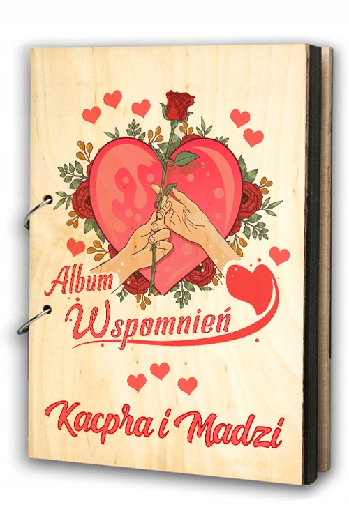 

Drewniany Album prezent Walentynki Twoje Imię !