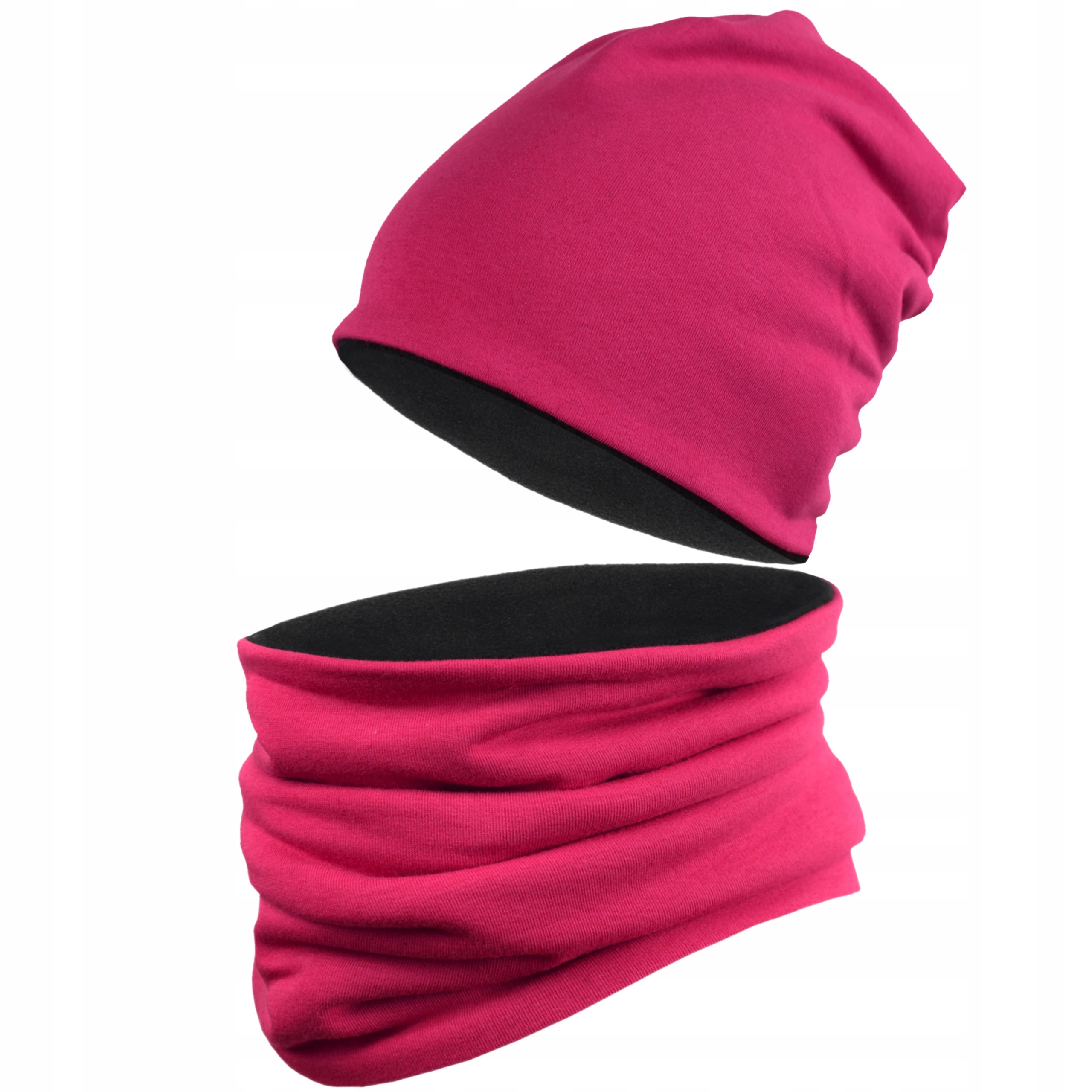 

Czapka i Komin na Polarze Amarant Zimowy 54-56