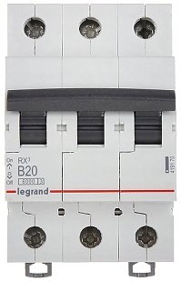 

Legrand RX3 Wyłącznik Nadprądowy 3P B20A S303