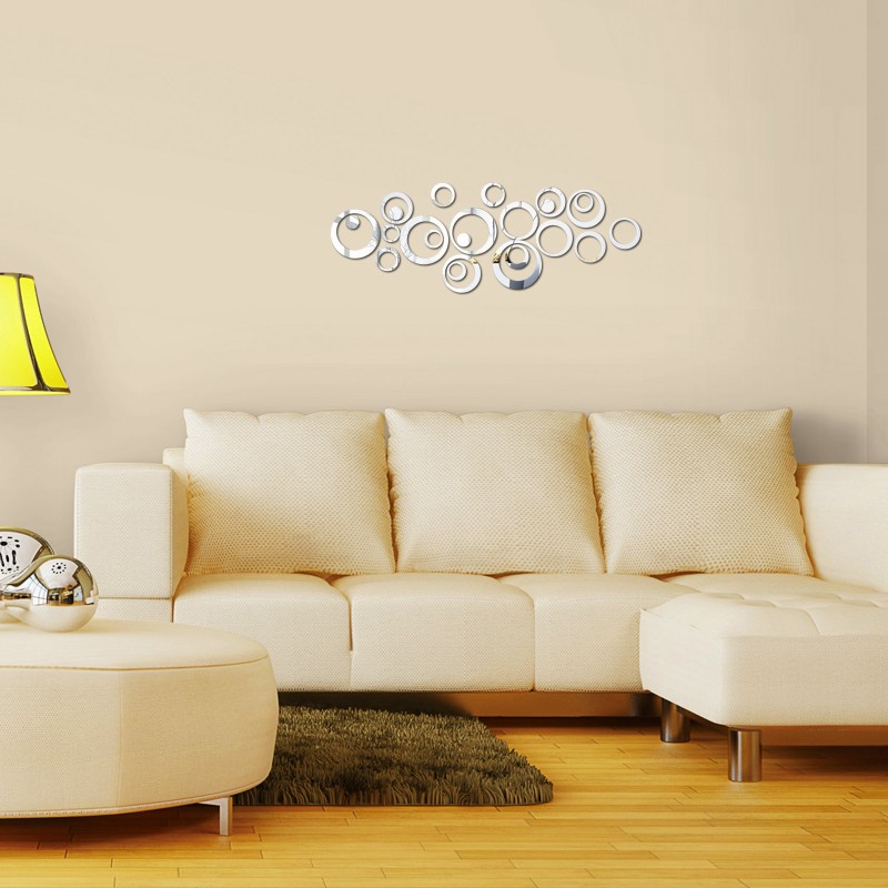 Duże Koła z Lustra Dekoracja na Ścianę PMMA Motyw Dekor Nowoczesne