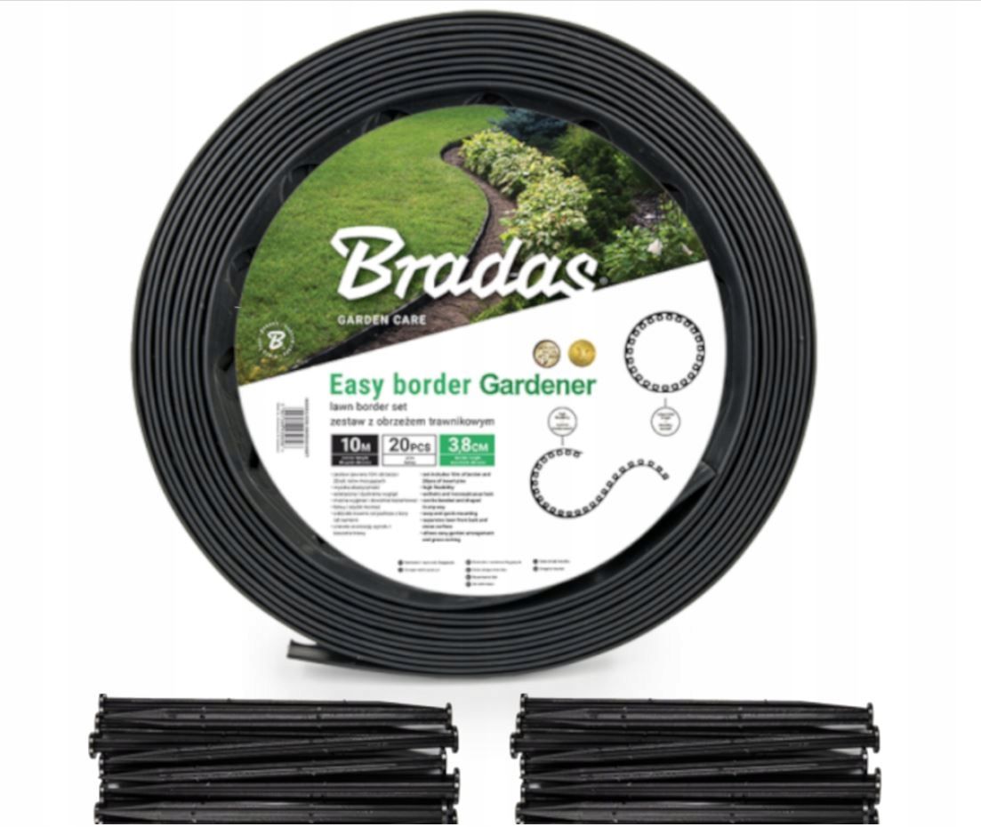 

Zestaw obrzeże trawnikowe Easy Border Kotwy 10m Cz