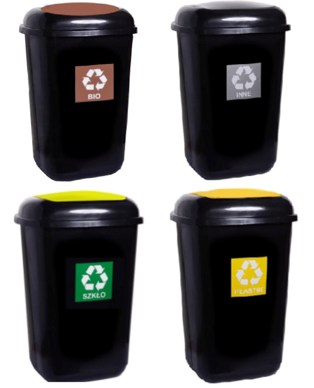 

Zestaw Pojemników Kosz Do Segregacji Śmieci 4x 12L