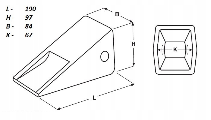 ZĄB ŁYŻKI SYSTEM CAT J300 NAKŁADKA STANDARD 1U3301 Producent części KTS