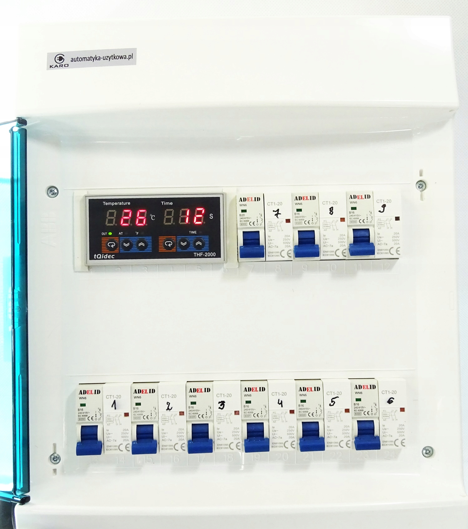 STEROWANIE 18 grzałek pieca timer lakiernia płyta Model 18x1,2