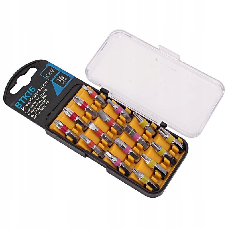 KOŃCÓWKA BIT 16SZT KOLOR CR.V ZESTAW
