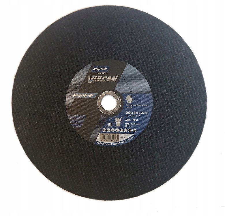 

Tarcza do cięcia metalu 400x4,0 Norton Vulcan