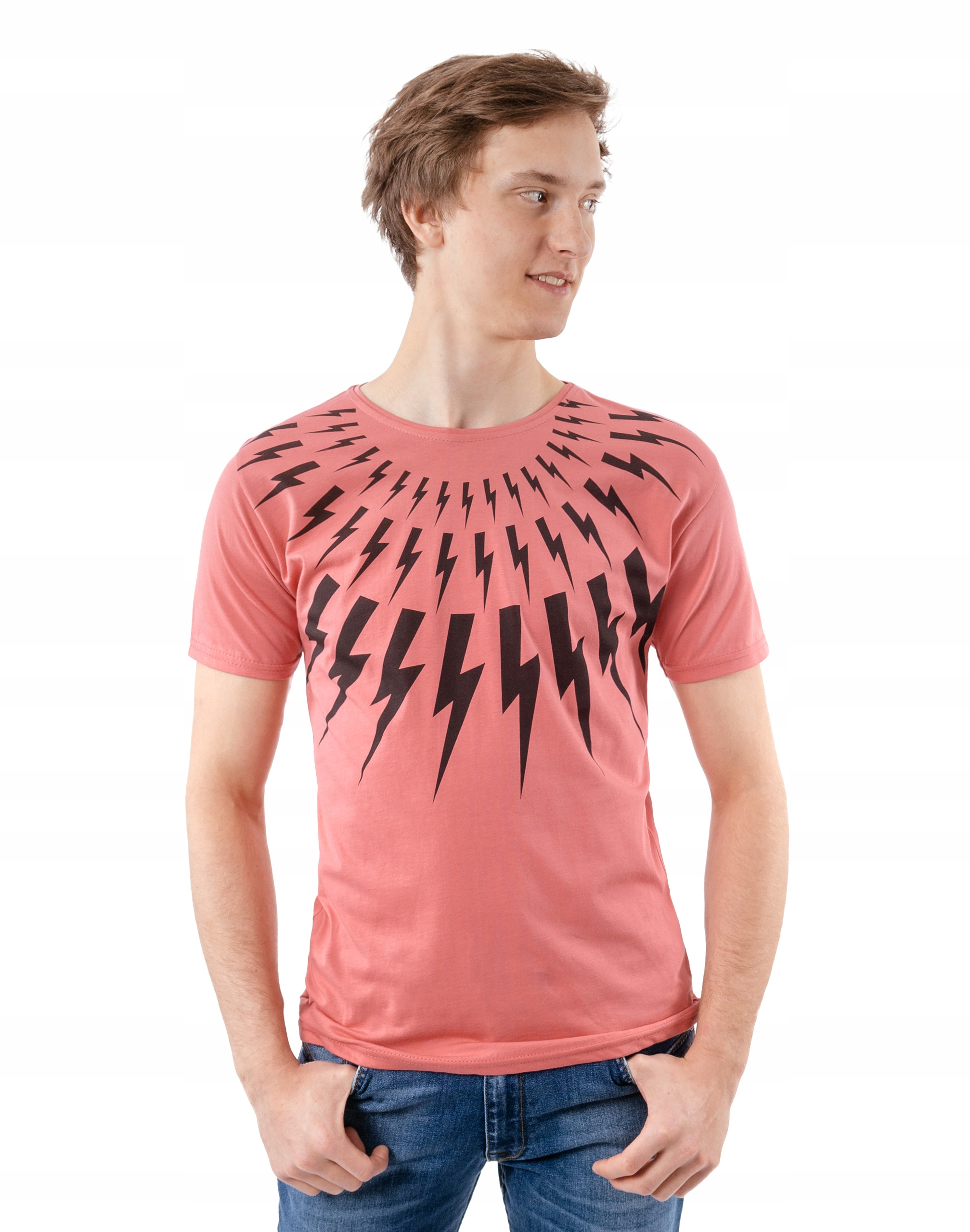 

T-shirt Koszulka Podkoszulek Męski KM06 r M łosoś