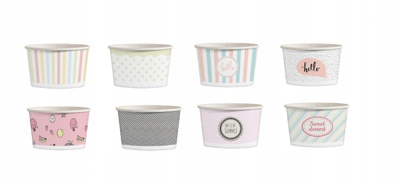 

Pojemnik miska papierowa Pastele na lody 130ml 25s