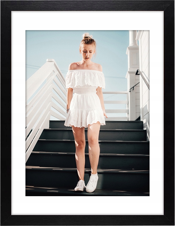 RAMKA NA ZDJĘCIA 50x70 CM DREWNIANA CZARNA FOTO