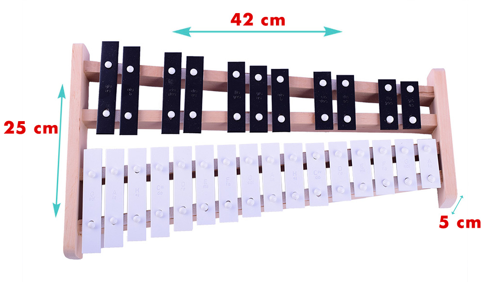 ZESTAW DZWONKI CHROMATYCZNE + POKROWIEC Cymbałki Głębokość produktu 25 cm