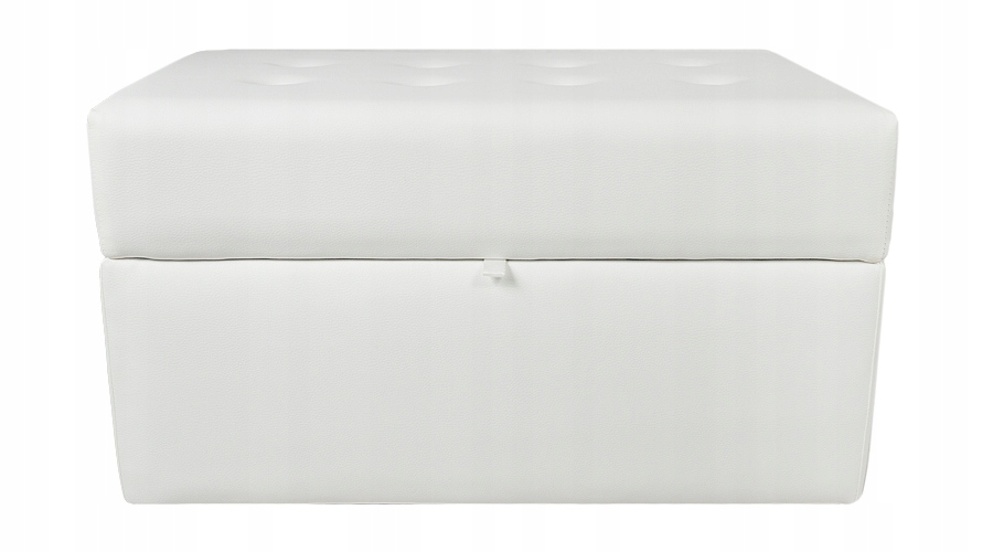 Pufa otwierana skrzynia eko skóra biała 75x40