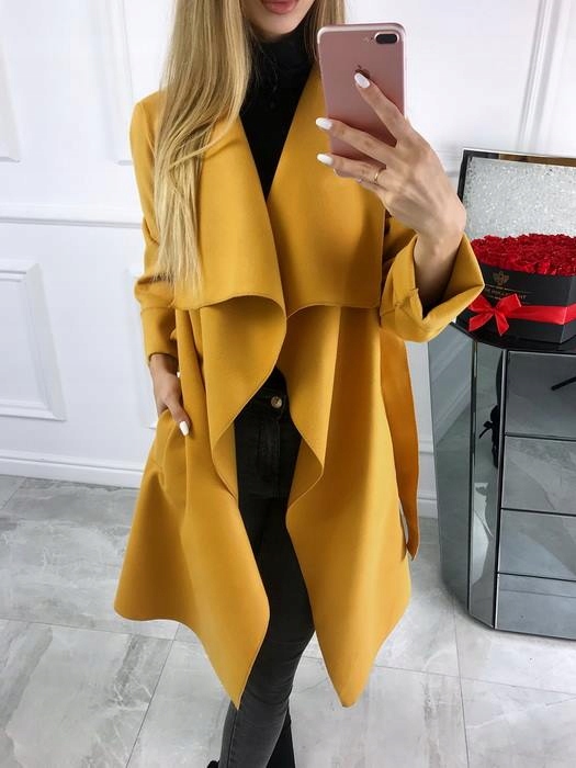 PL DŁUGI PŁASZCZ FLAUSZOWY DUŻO KOLOR FLAUSZ S M L Model PŁASZCZ FLAUSZOWY