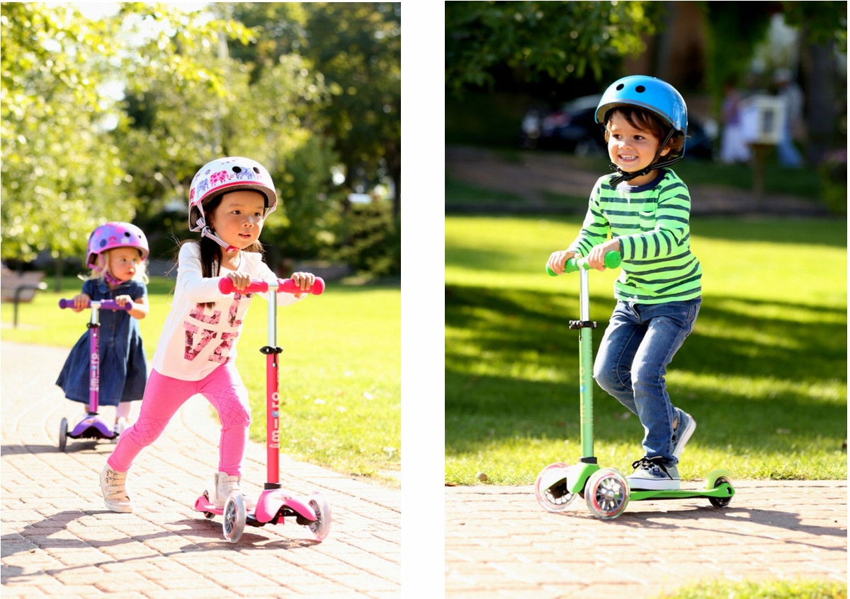 MINI MICRO DELUXE LED HULAJNOGA TRÓJKOŁOWA ŚWIECI Długość podestu 30 cm