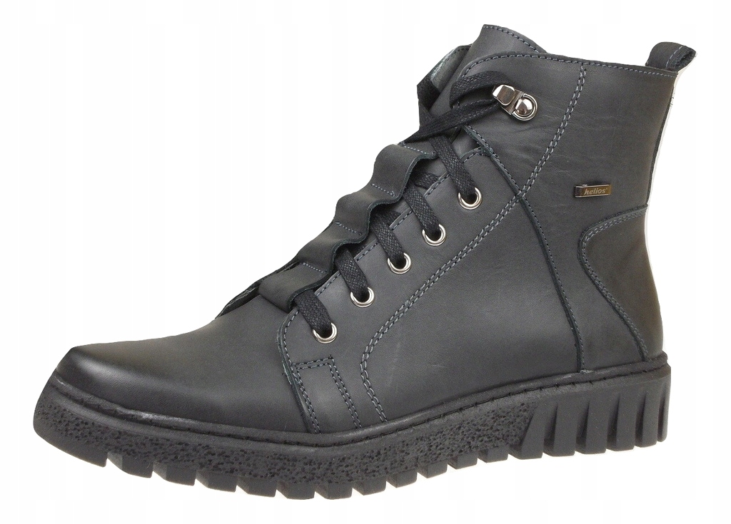 Dámské Kotníkové Boty kožené boty Helios zateplené Grafit 36