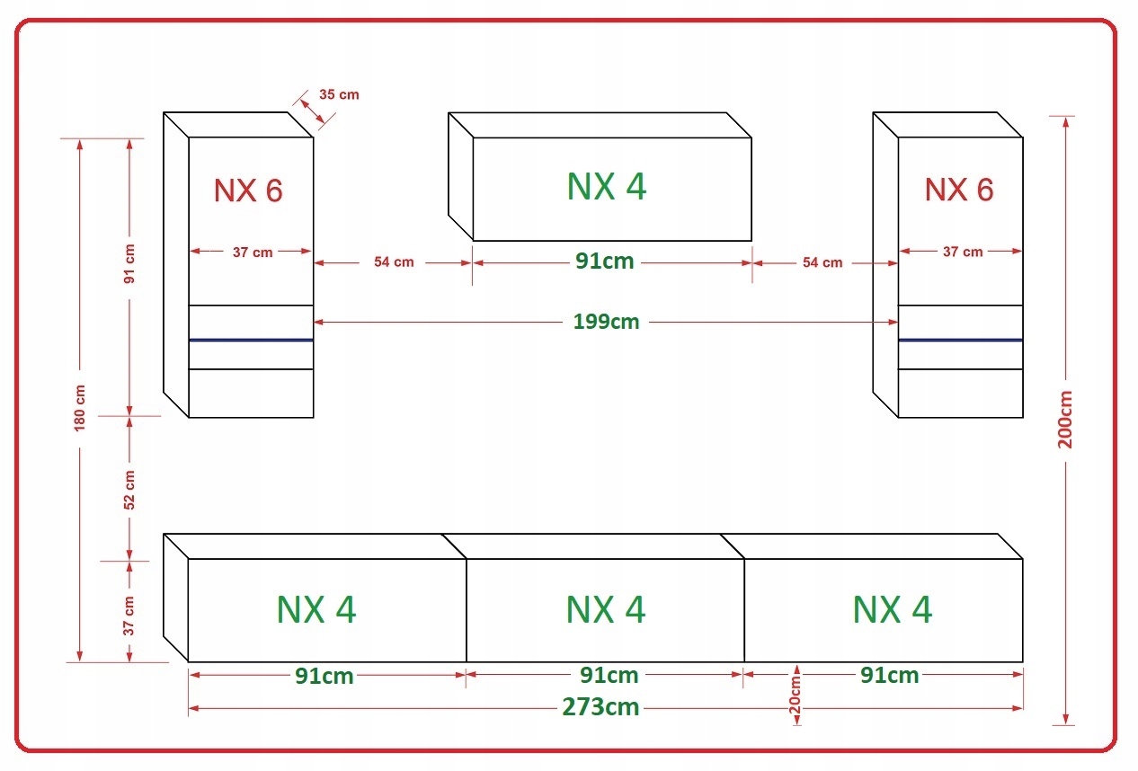 Meblościanka Pokój Meble Zestaw CAMPARI N26 1B Marka Prime-Home