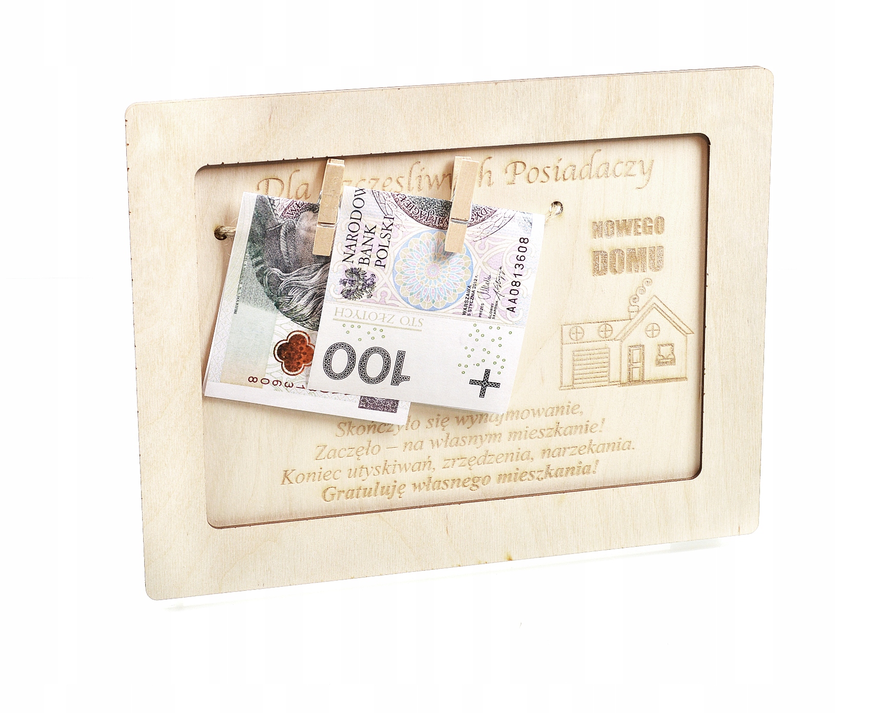 

Ramka Prezent na parapetówkę do nowego domu grawer